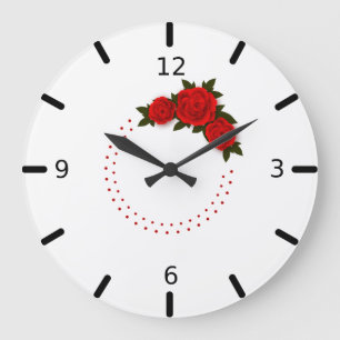 Belle Roses Rouges Grande Horloge
