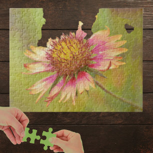 Belle roue Fleur sauvage Art Puzzle
