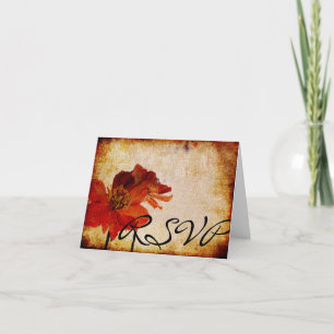 Belle RSVP carte de montagne de la fleur rouge