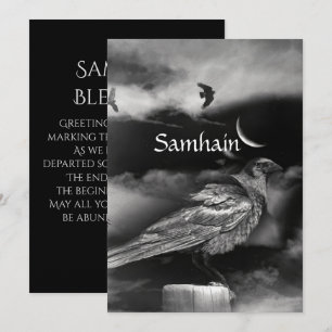 Belle Samhain Bénédiction Lune Corbeau corbeau cor
