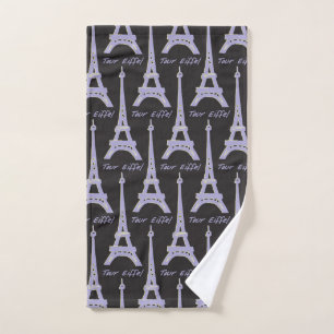 Belle serviette de bain violet et noir de Paris