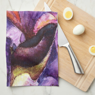 Belle Serviette De Cuisine Peinture Iris Violet