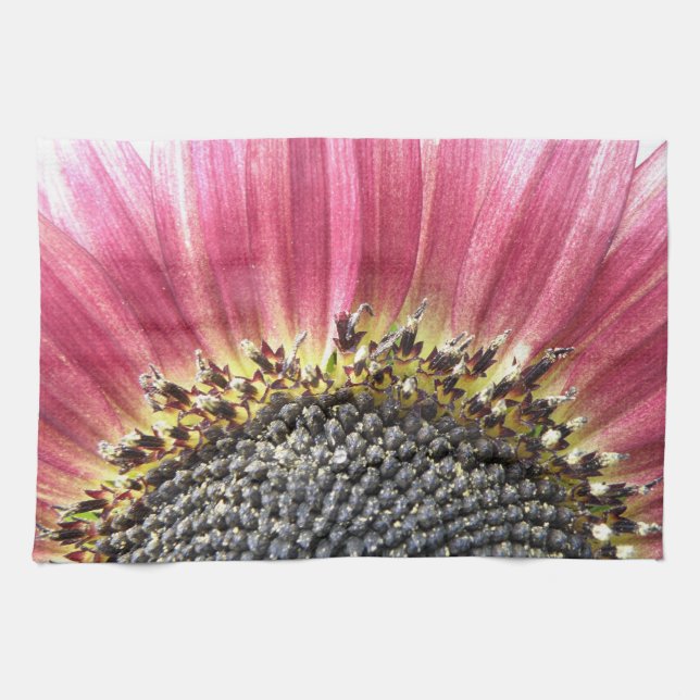 Belle Serviette de cuisine Tournesol Rose (Horizontal)
