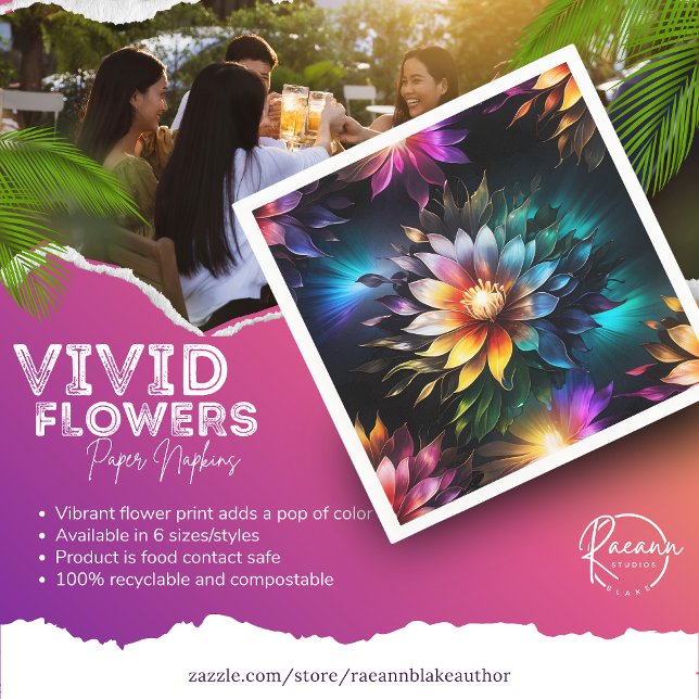 Belle Serviette en Papier Fleurs Vives (Créateur téléchargé)