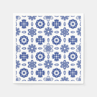 Belle serviette en papier motif bleu