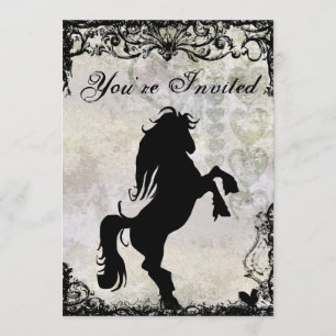 Belle Silhouette Cheval Anniversaire Invitation