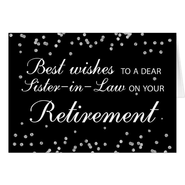 Belle-soeur, Félicitations à la retraite Noire (Devant horizontal)