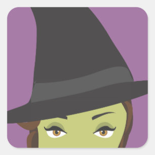Belle sorcière verte éffrayante Sticker Halloween