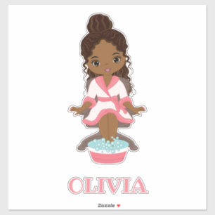 Belle Spa afro-américaine Girl Vinyl Sticker
