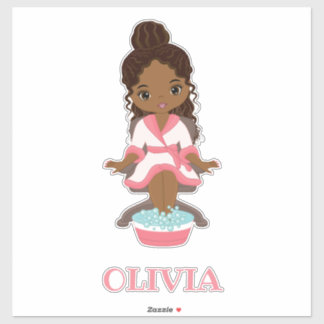 Belle Spa afro-américaine Girl Vinyl Sticker