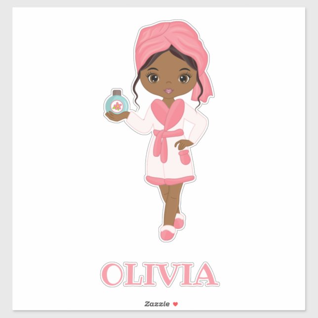 Belle Spa afro-américaine Girl Vinyl Sticker (Feuille)