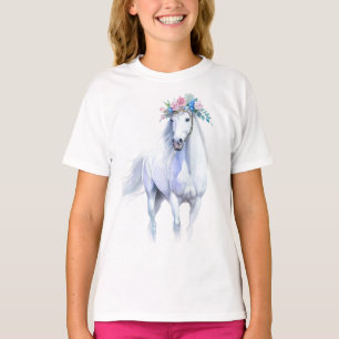Belle T-shirt Cheval Blanc pour Filles