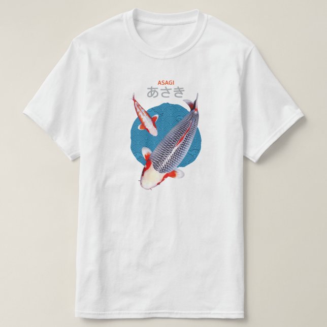 Belle T-shirt Poisson Asagi Koi - Élégant (Design devant)