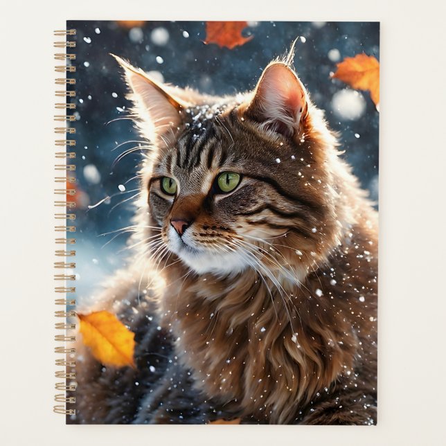 Belle Tabby Gris Feuilles de Chat (Devant)