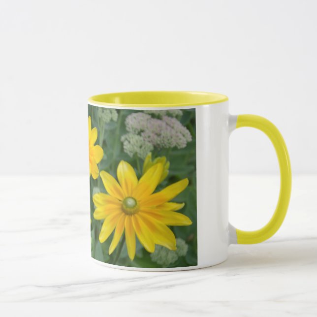 Belle tasse à imprimé de tournesol jaune (Droite)