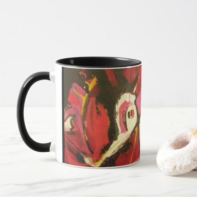 BELLE TASSE ABSTRAITE DE CYGNE (Avec donut)