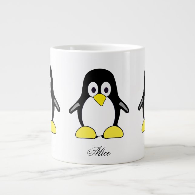 Belle tasse de café de pingouins sur mesure (Devant)