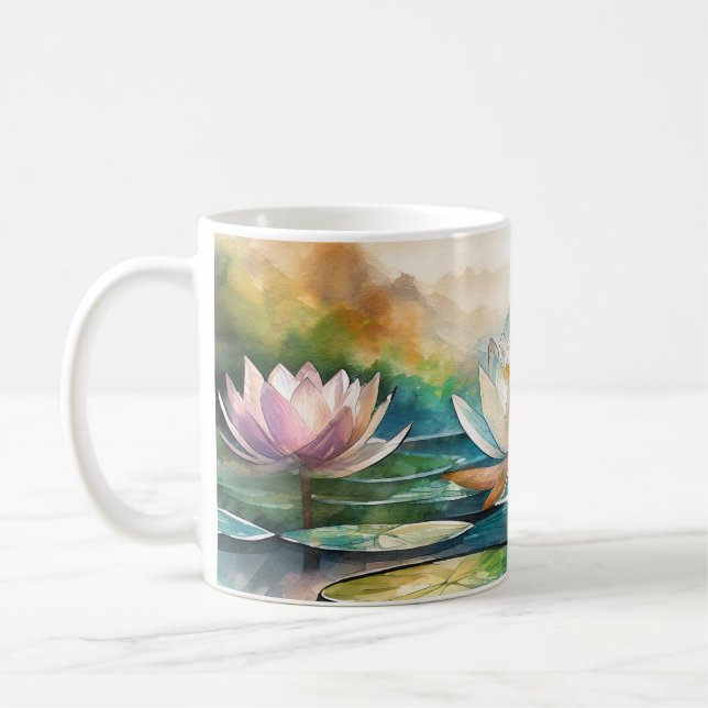Belle tasse de fleurs de Lotus (Gauche)