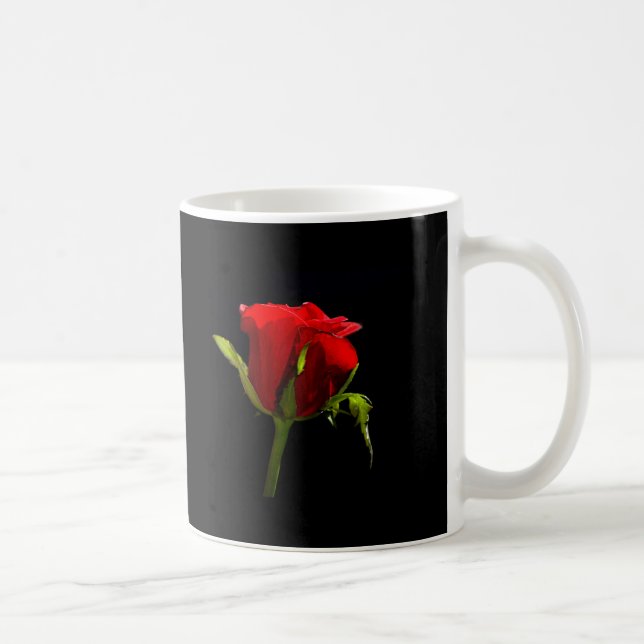 Belle tasse de tasse de café de rose rouge (Droite)
