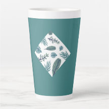 Belle tasse en latte feuille tendance