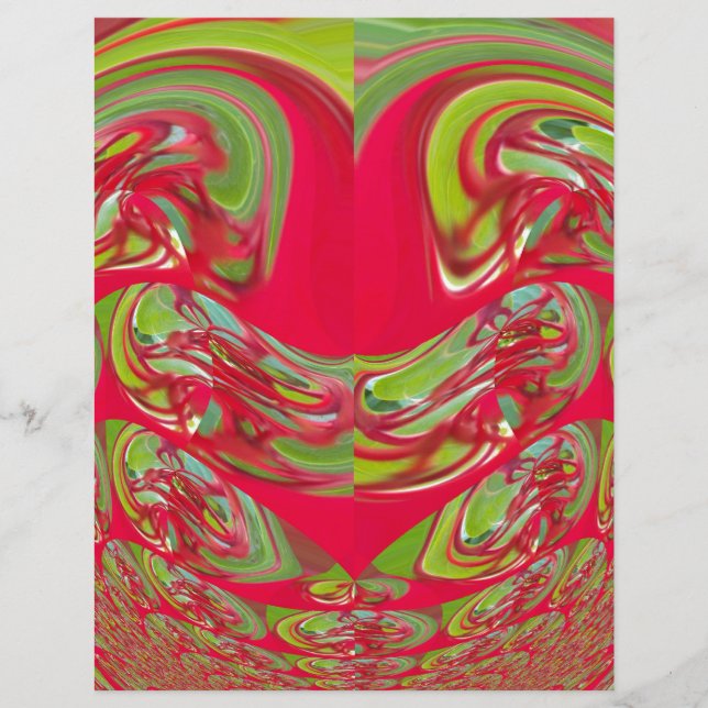 Belle texture rouge et verte Couleur Art Abstrait (Devant)