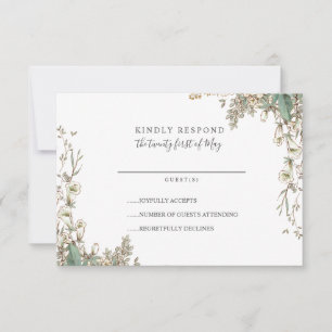 Belle Tiny Bellflowers Mariage Whimsical RSVP