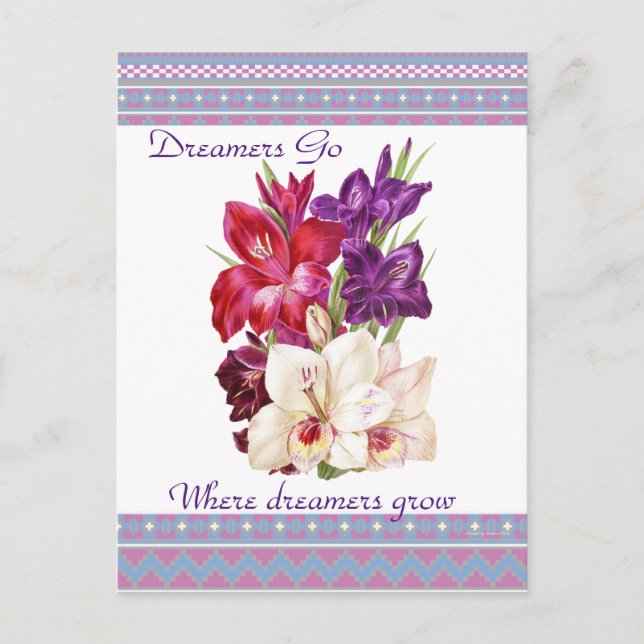 Belle Toile Floral Carte Postale Art (Devant)