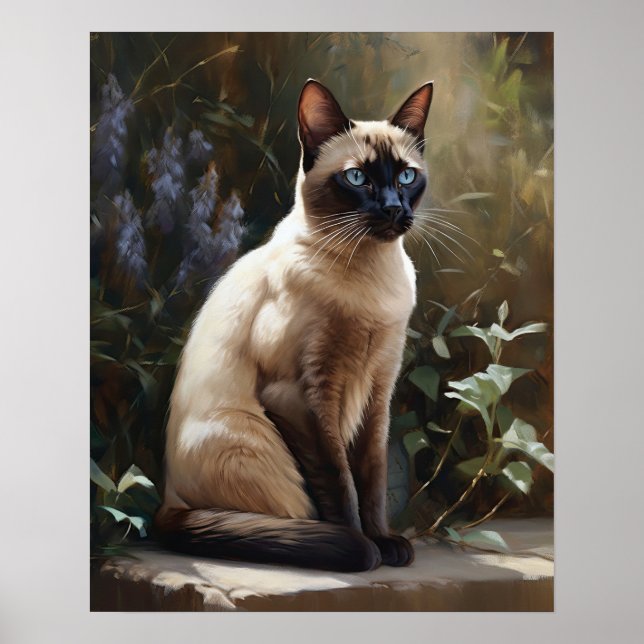 Belle Tonkinese Chat Art Imprimer Poster (Devant)