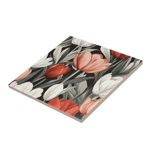 Belle Tulipe Florale Carreaux En Céramique Pour Pl