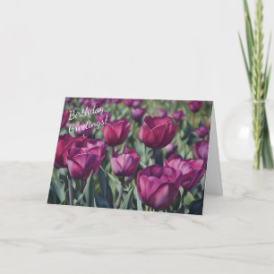 Belle Tulipe violette Fleurs Anniversaire Carte
