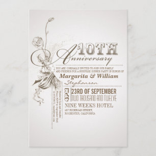 belle typographie 10e anniversaire invitations