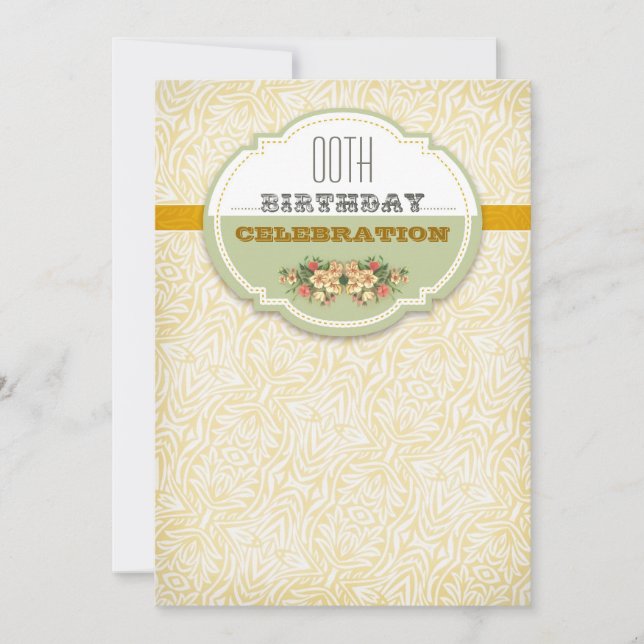 belle typographie vintage invitations d'anniversai (Devant)