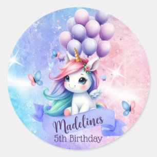 Belle Unicorne avec Ballons Stickers