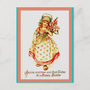 Belle vieille image européenne de Pâques sur carte