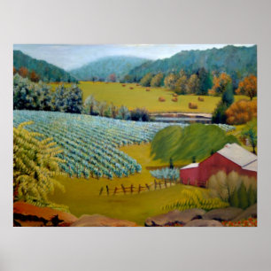 Belle Vigne sur la Ferme Augusta Missouri Affiche