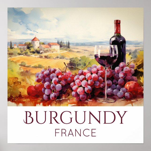 Belle Vignoble Peint Poster Personnalisé (Devant)