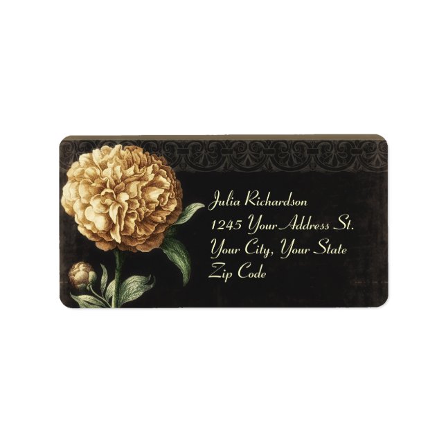 belle vintage mariage étiquettes de adresse (Devant)