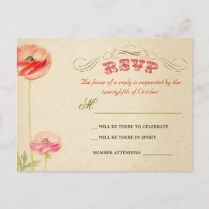 belle vintage mariage rsvp cartes postales