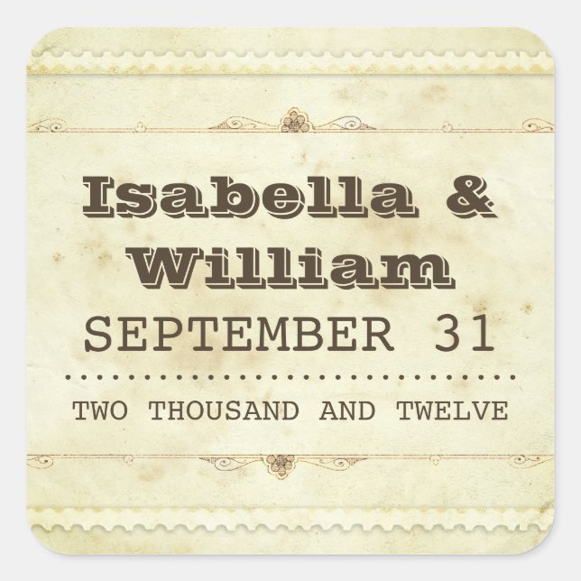 belle vintage vieille conception autocollants de m (Devant)