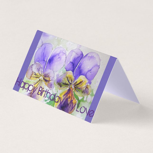 Belle Viola violet Peinture Love Carte d'Anniversa (Front)