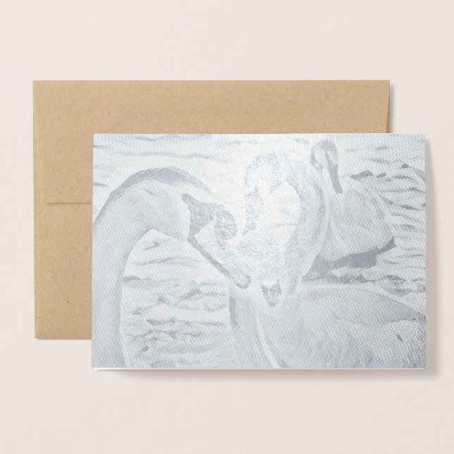 Belle volée de cygnes Carte message personnalisé (Devant avec enveloppe)