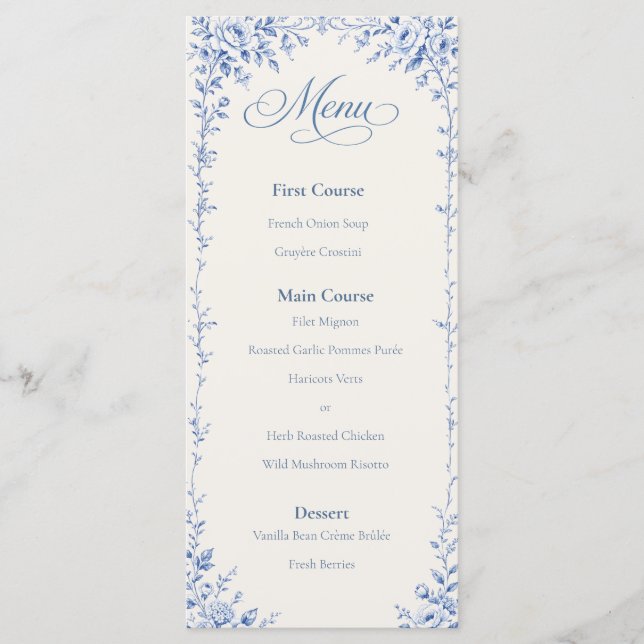 Bellefontaine — Menu Mariage French Blue Plat (Devant)