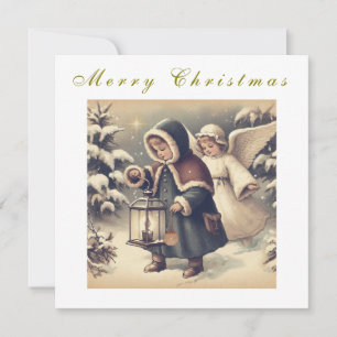 Belles Anges de Noël Carte de vacances de Noël