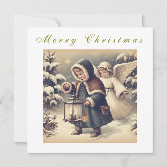 Belles Anges de Noël Carte de vacances de Noël (Devant)