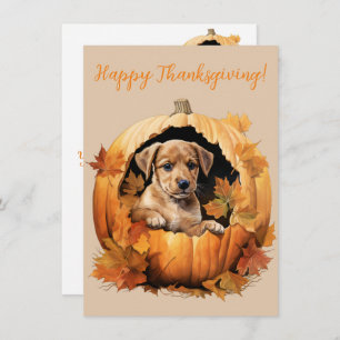 Belles Cartes Bon thanksgiving Puppy Watercolor