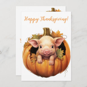 Belles cartes d'aquarelle de porc Bon thanksgiving