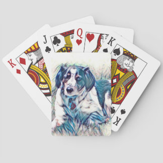 Belles cartes de jeu de chien