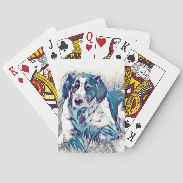 Belles cartes de jeu de chien (dos)