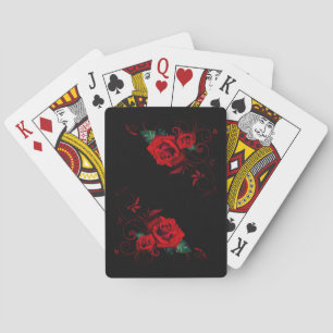 Belles cartes de jeu de rose rouge