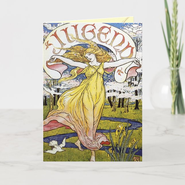 Belles cartes de voeux Art Nouveau (Devant)